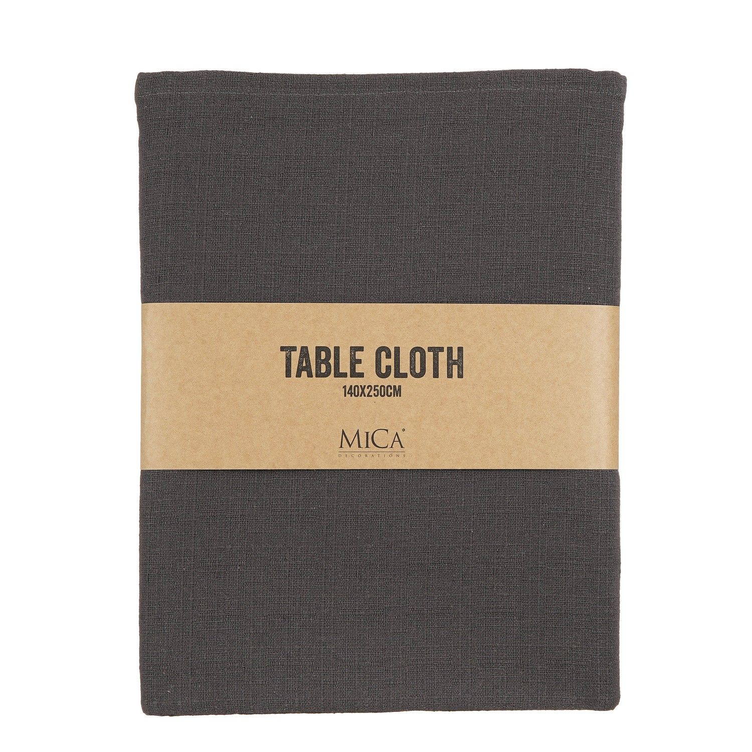 Borðdúkur Hör - dökk grár 250*140 sm