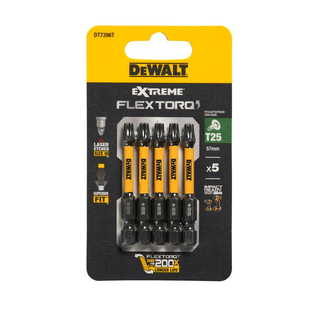 Skrúfbiti TX25x57mm EXTREME FlexTORQ 5stk Dewalt