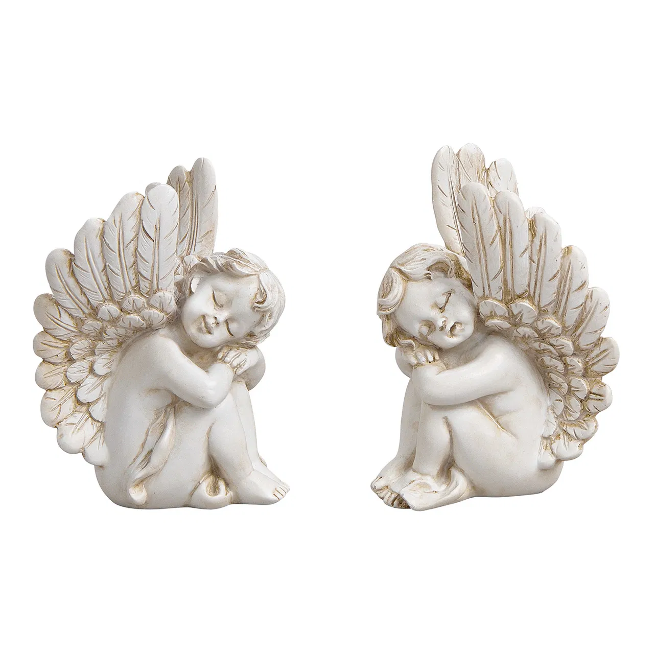 Engill sitjandi 6*8*h10cm hvítur