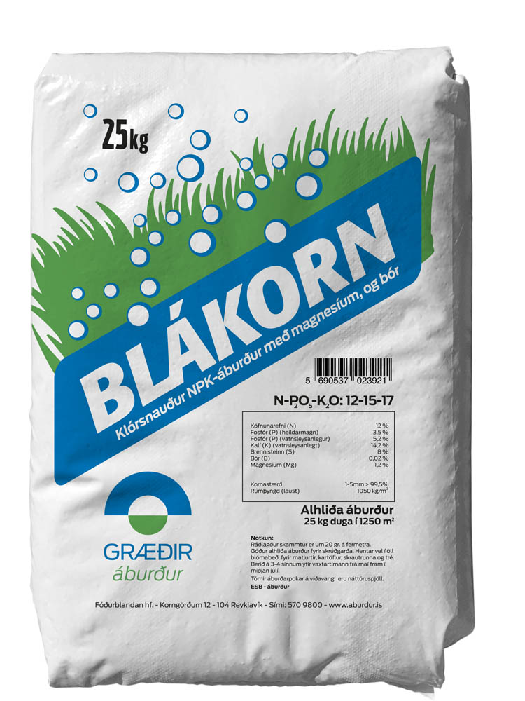 Blákorn 25kg.